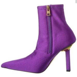 New Good American Ankle Shine bootie purple boots 7.5